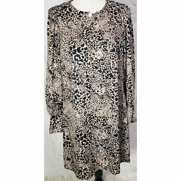 Rebecca Taylor Leopard Silk Shift Dress